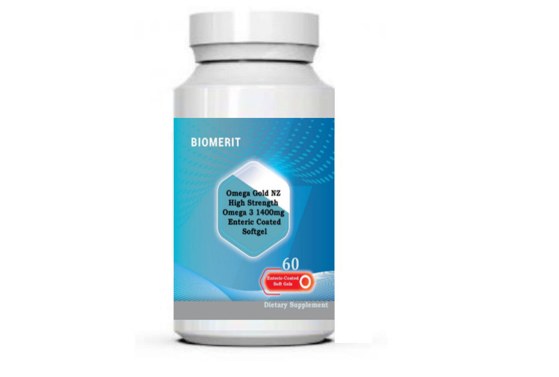 Biomerit Omega Gold NZ High Strength Omega 3 1400mg Enteric Coated Softgel